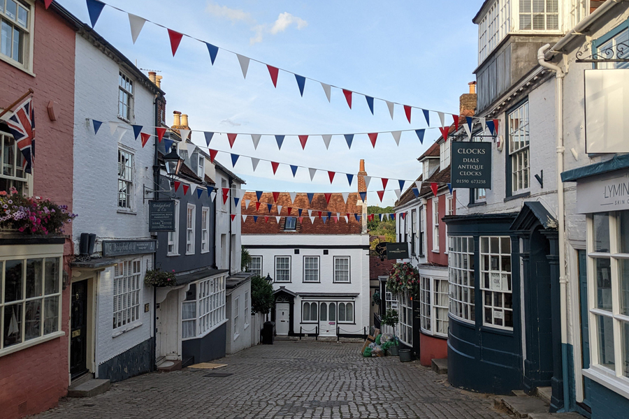 Cobbled street leading to quay